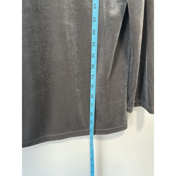 Lands End L 14-16 Women's Velvet Long Sleeve Drape Neck Tunic Grey NWT Holiday - Picture 6 of 7